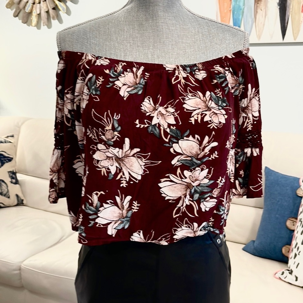 Full Tilt Flowy Crop Top With Bell Sleeves